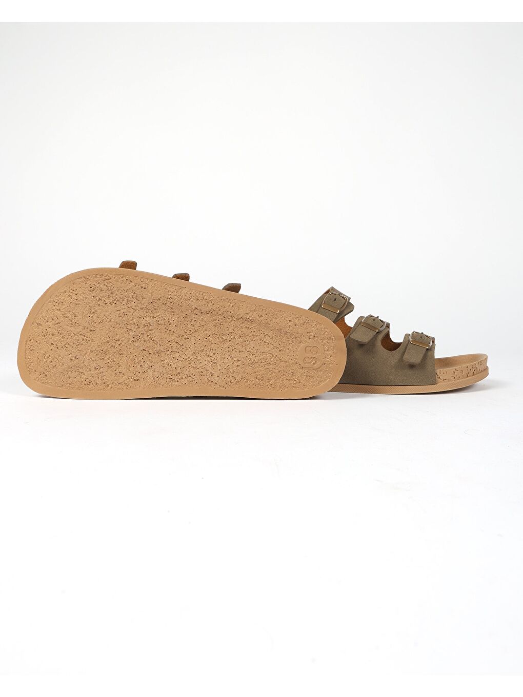 Kahverengi Kadın Yazlık Triple Tokalı Terlik - LUXOR-4