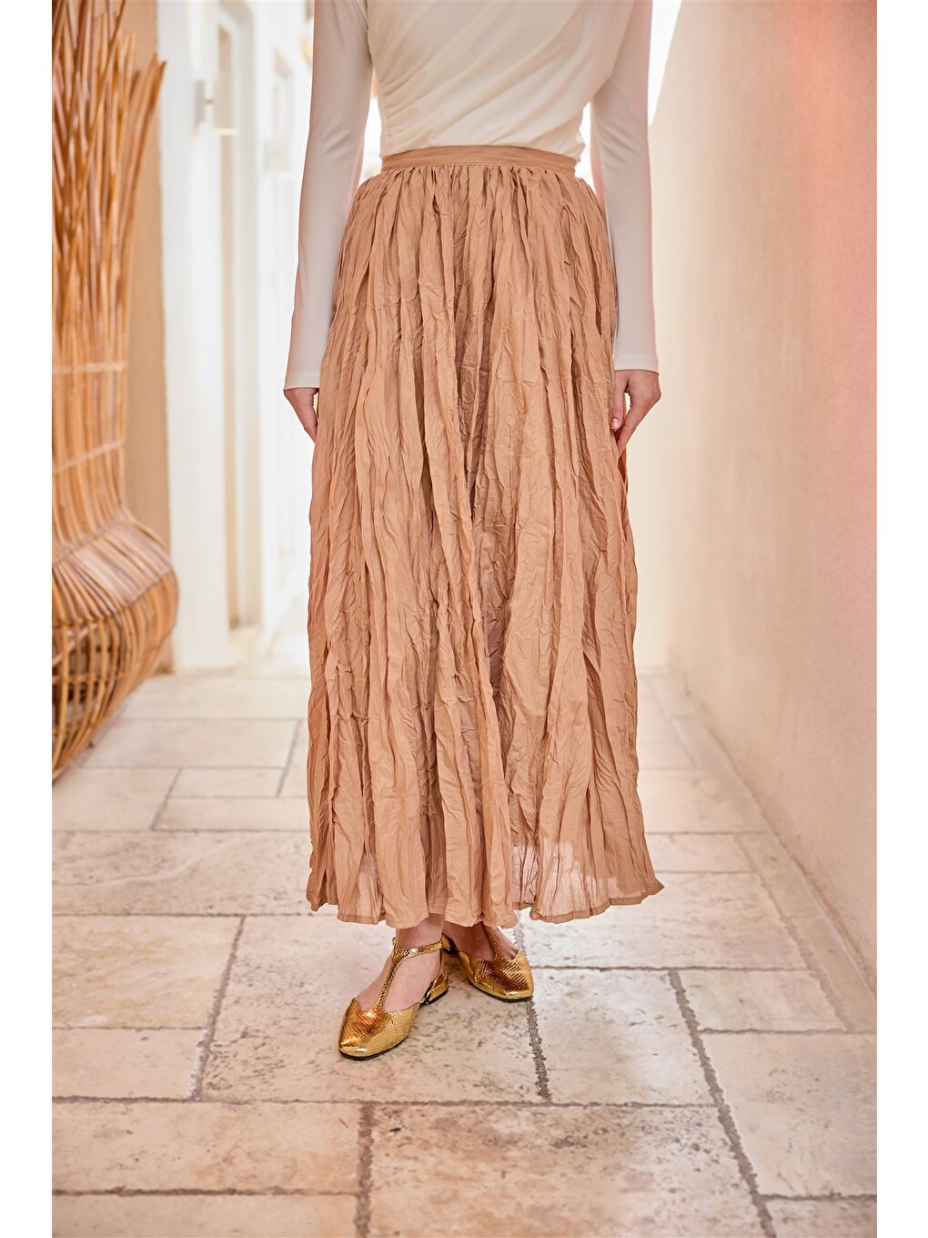 Pembe Kadın Vual Etek Somon-2