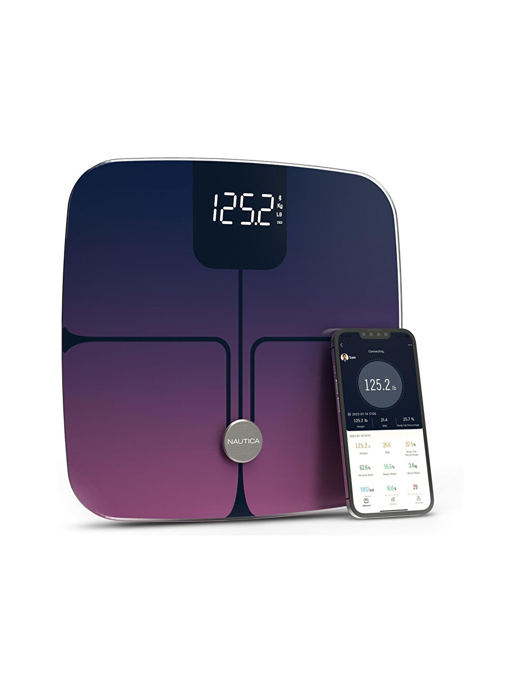 NTSC02 Vücut Analizli Akıllı Bluetooth Tartı - Mor-1