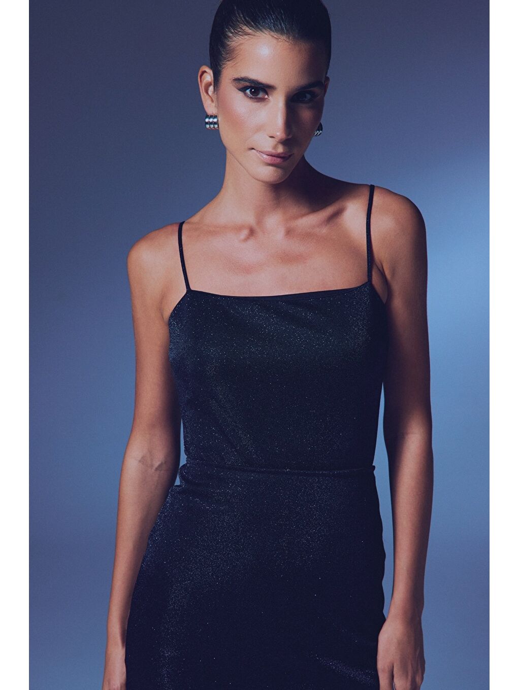 Simli İp Askılı Bodysuit - Siyah-2