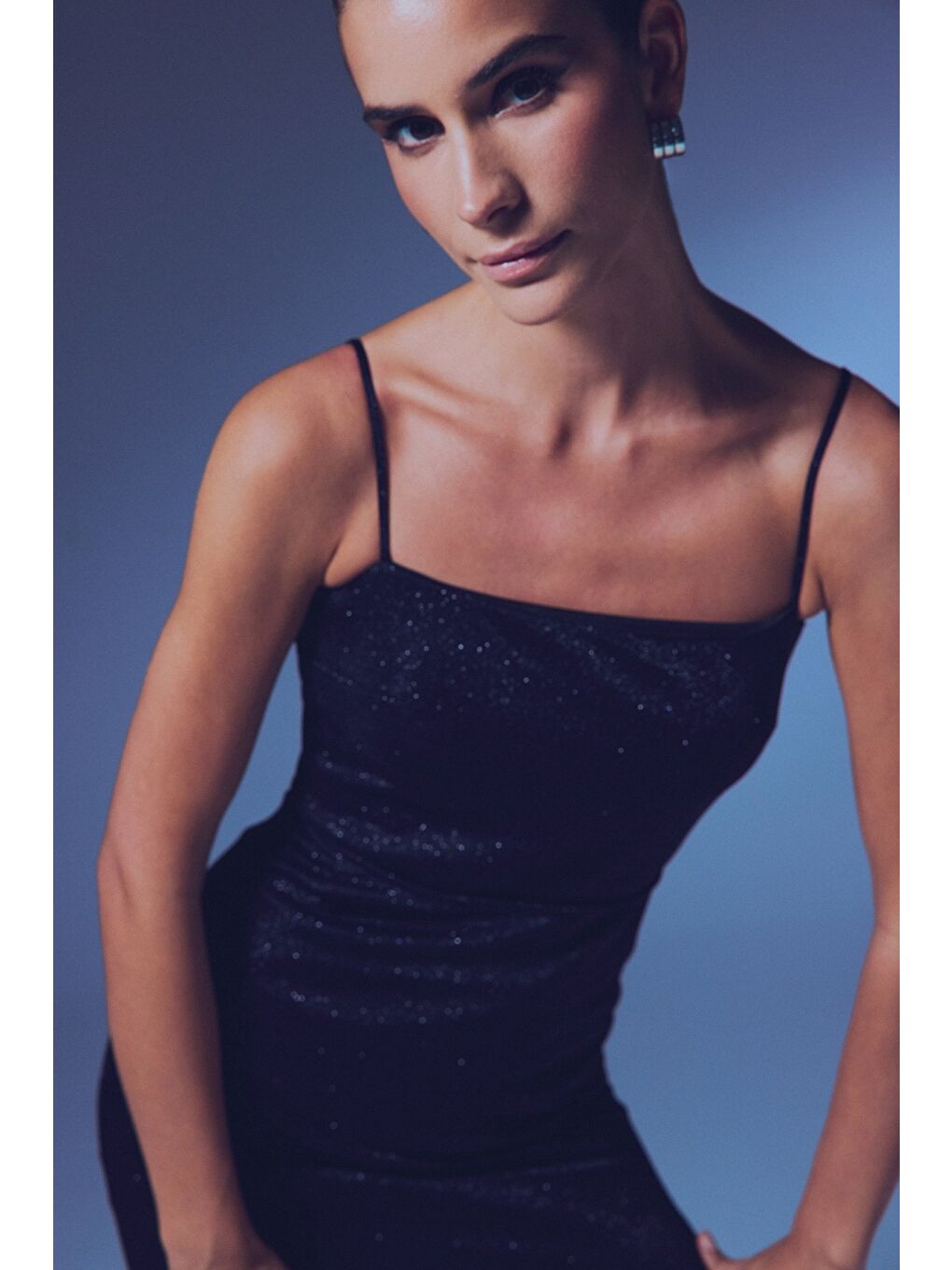 Simli İp Askılı Bodysuit - Siyah-3