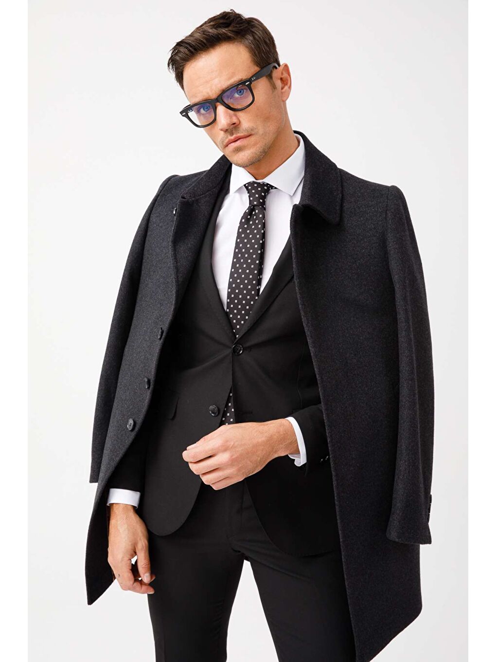 Erkek Siyah Slim Fit / Dar Kalıp Takım Elbise-4