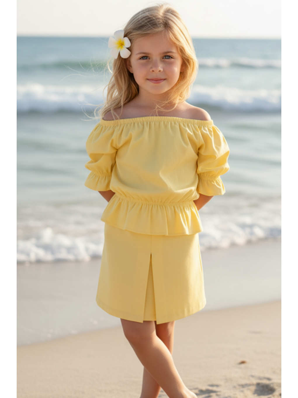 Kız Çocuk Alina Madonna Sarı Etek Bluz Takım-5