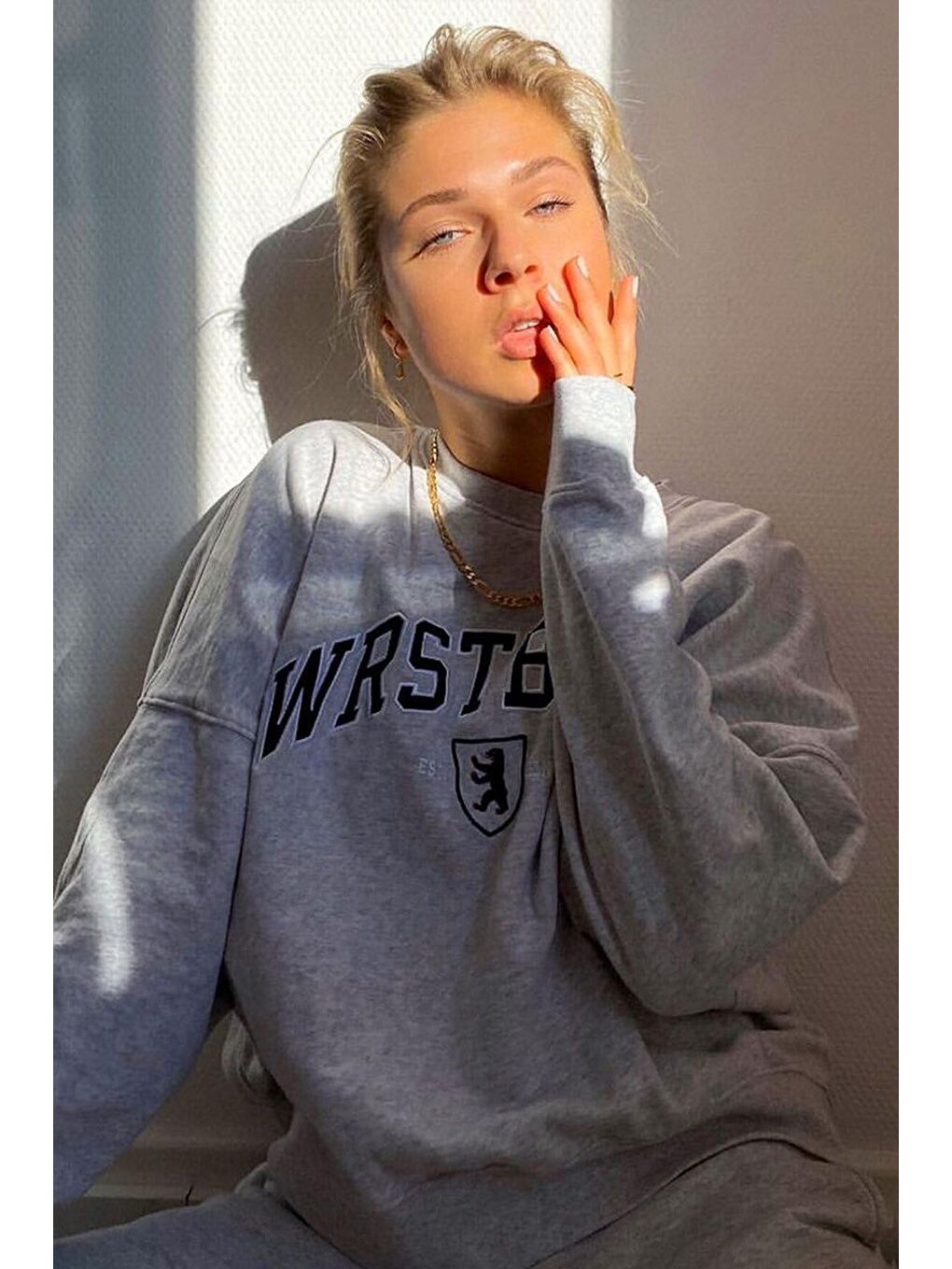 Beyaz Karmelanj Sweatshirt Mg1196-2