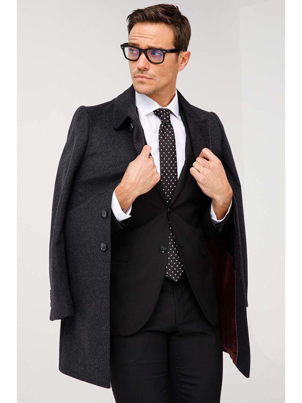 Erkek Siyah Slim Fit / Dar Kalıp Takım Elbise-6