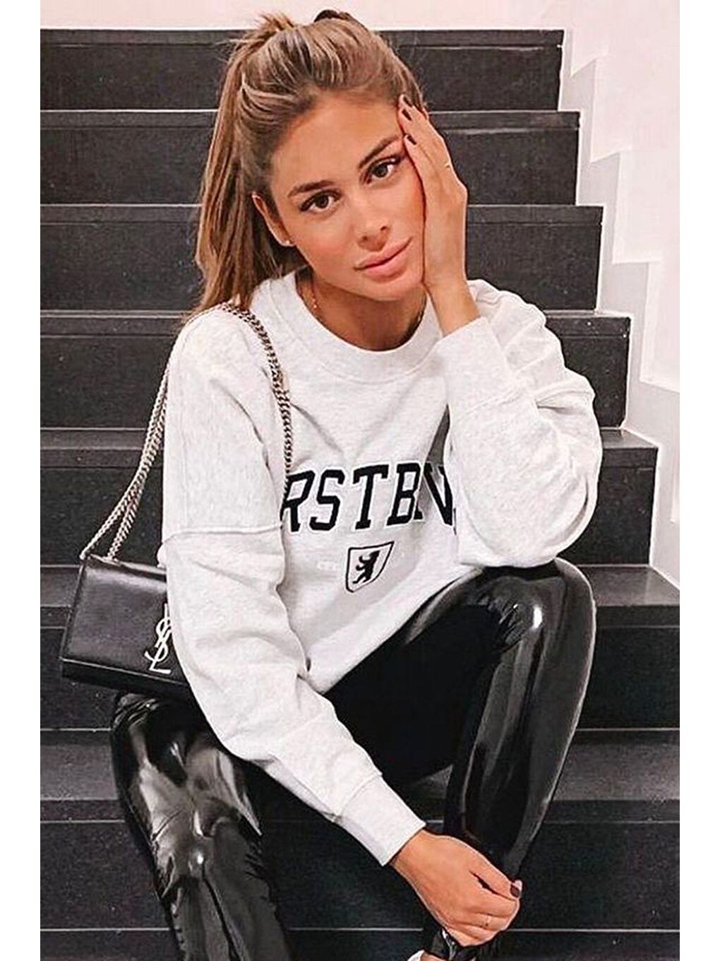 Beyaz Karmelanj Sweatshirt Mg1196-3
