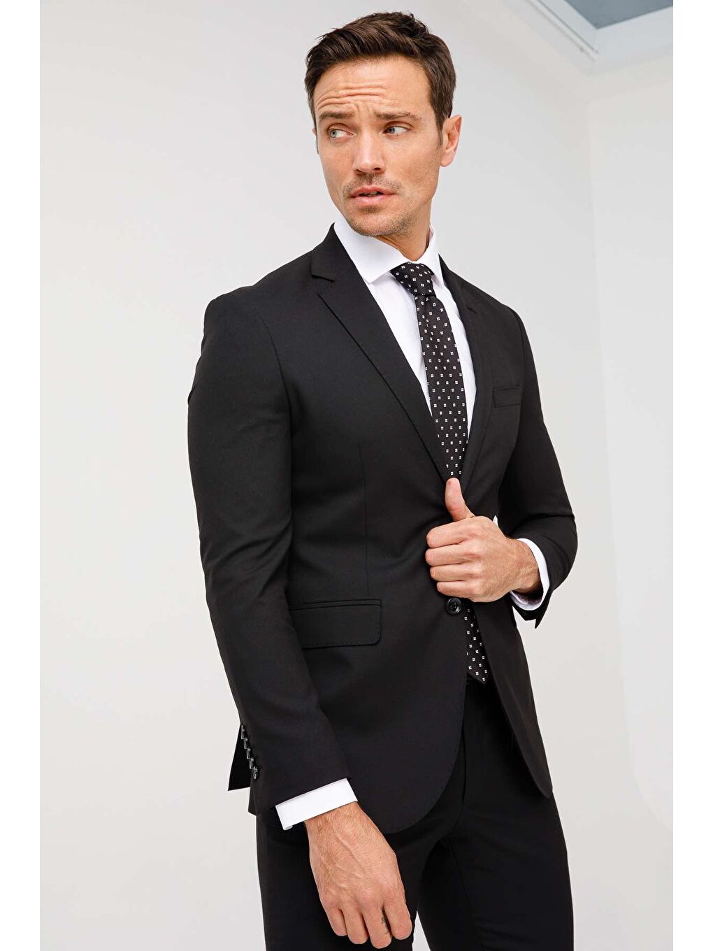 Erkek Siyah Slim Fit / Dar Kalıp Takım Elbise-7