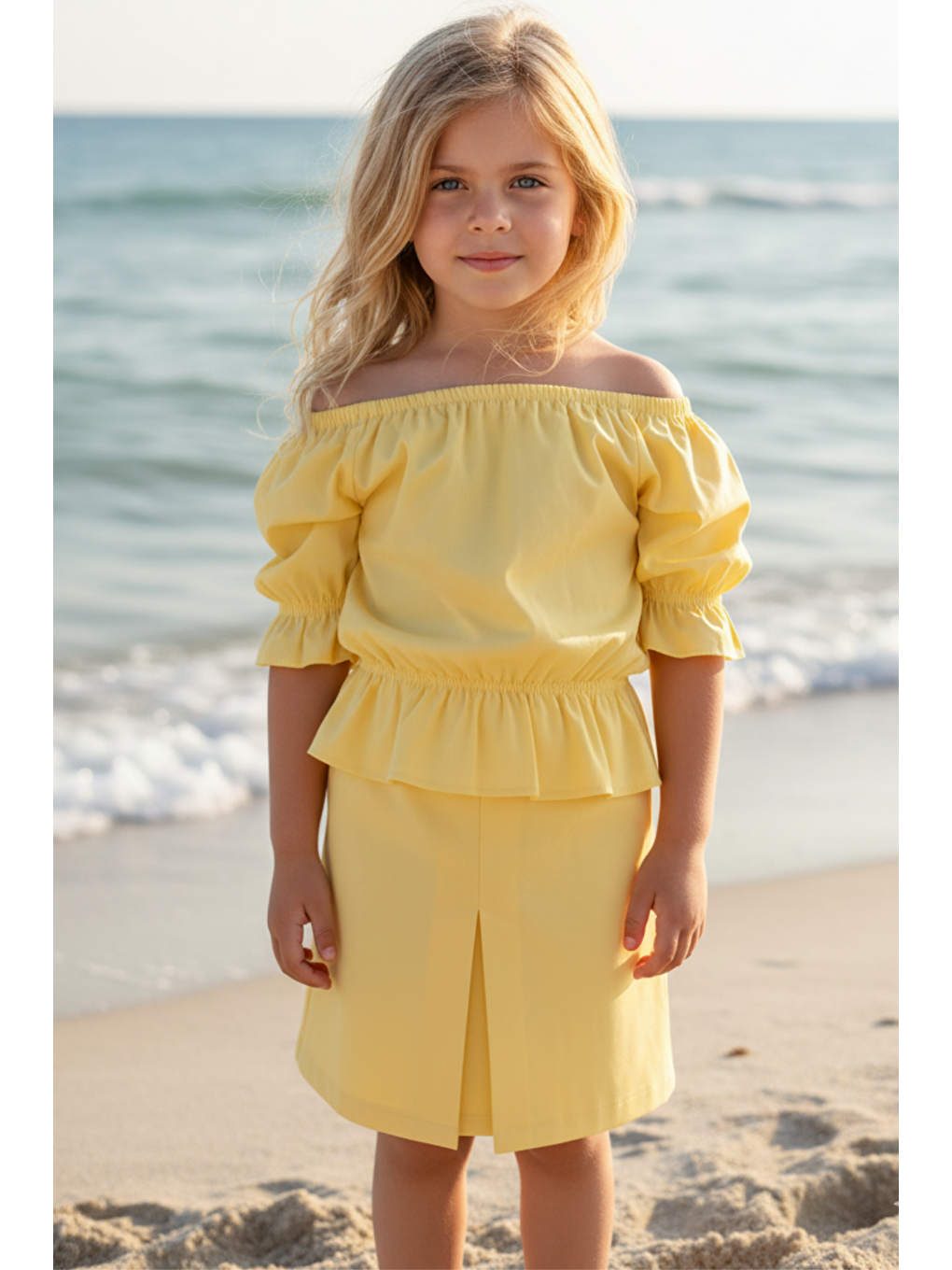 Kız Çocuk Alina Madonna Sarı Etek Bluz Takım-6