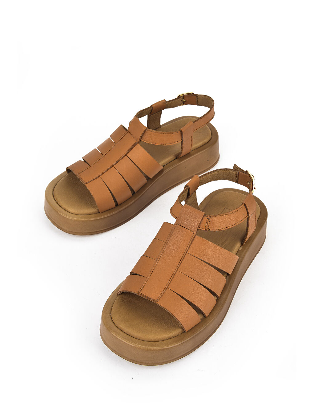 Kahverengi Hakiki Deri Kadın Sandalet 1511033Z23069 Taba-4