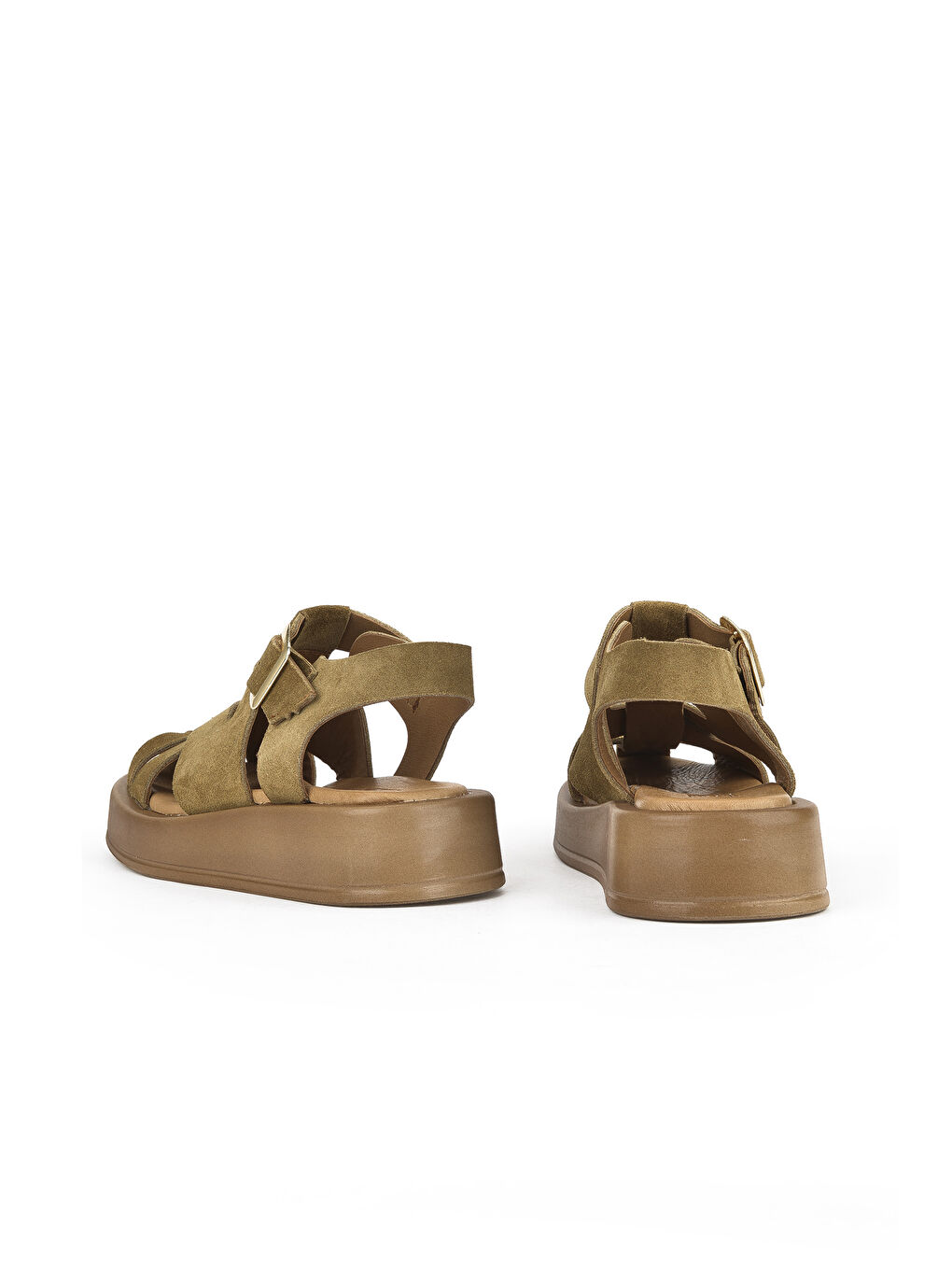 Kahverengi Hakiki Deri Kadın Sandalet 1511033Z25013 Tütün-2