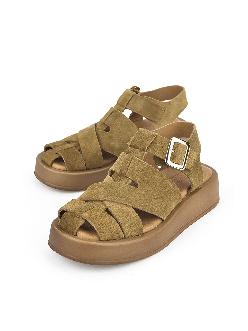 Kahverengi Hakiki Deri Kadın Sandalet 1511033Z25013 Tütün-4