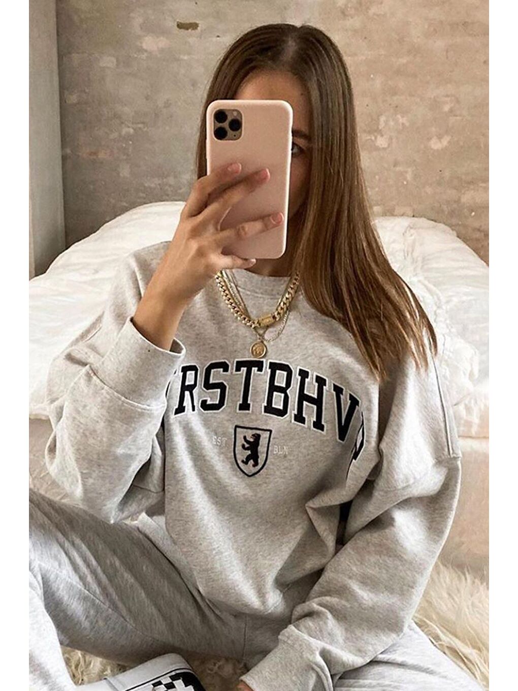 Beyaz Karmelanj Sweatshirt Mg1196-6