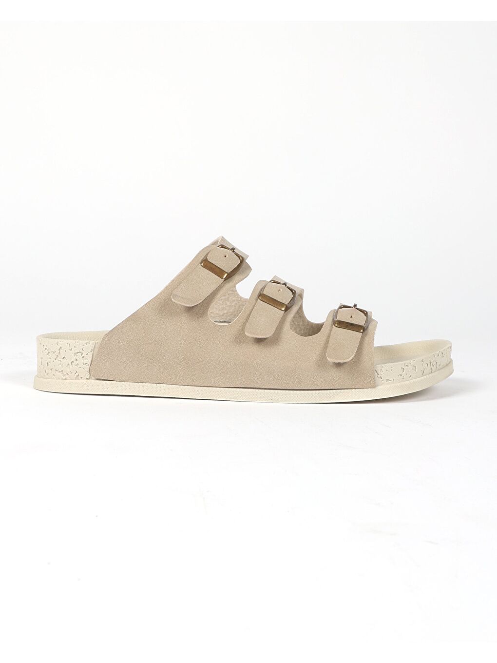 Bej Kadın Yazlık Triple Tokalı Terlik - LUXOR