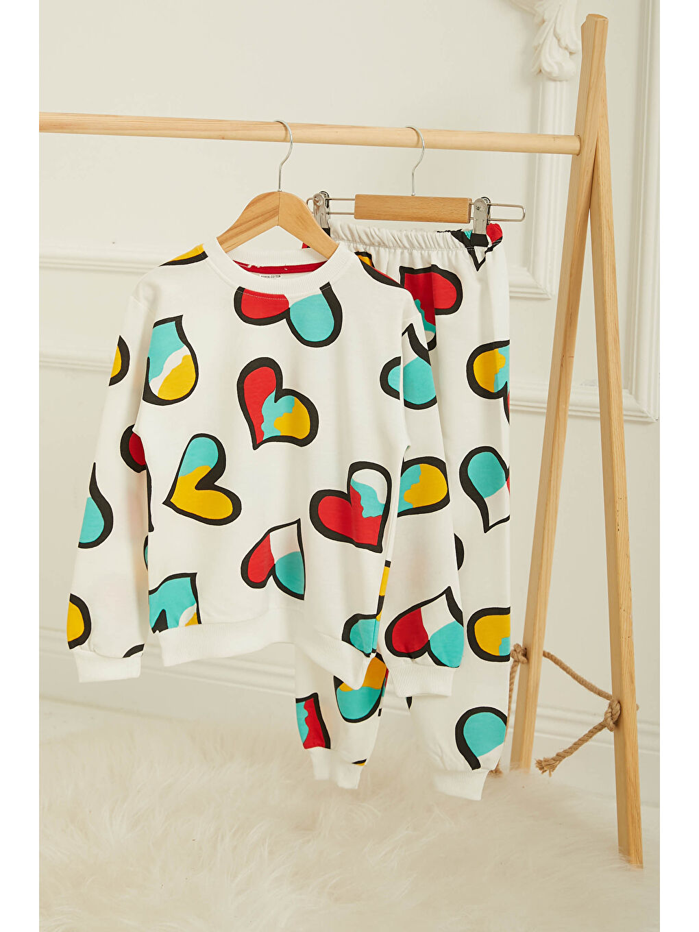 Erkek Çocuk Beyaz Baskılı Pijama Takımı - 26804-3