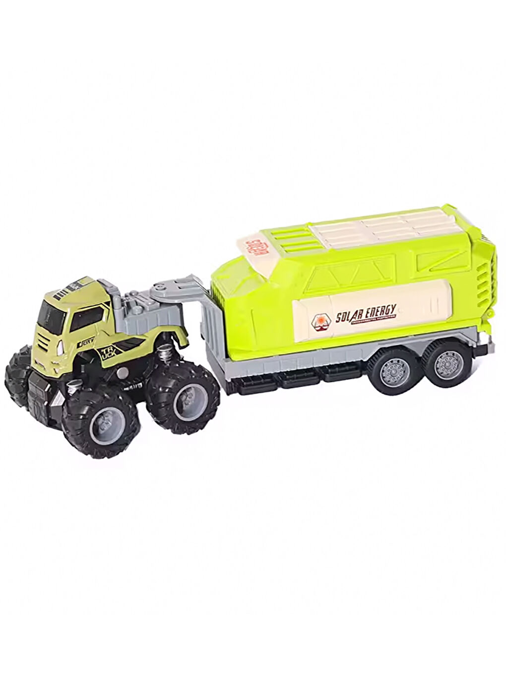 Die-Cast 4X4 Kapalı Kasa Enerjı Tırı Sürtmeli Oyuncak Yeşil