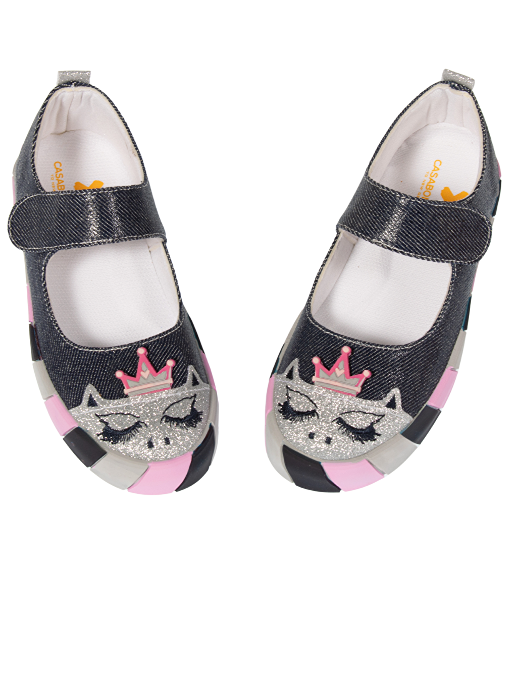 İndigo Prenses Parlak Denim Kız Çocuk Babet