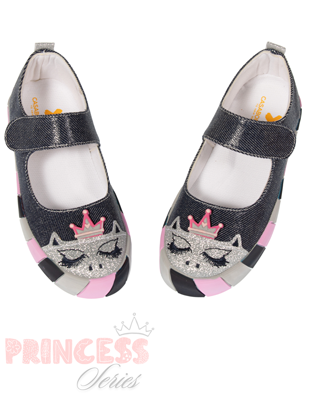 İndigo Prenses Parlak Denim Kız Çocuk Babet-1