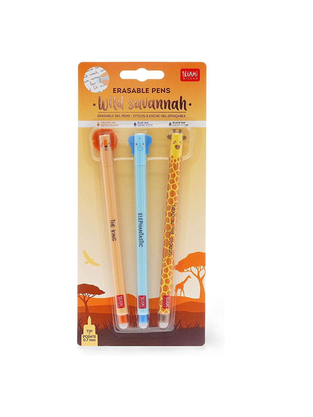Silinebilir Jel Kalem Aslan Fil Zürafa 3'lü