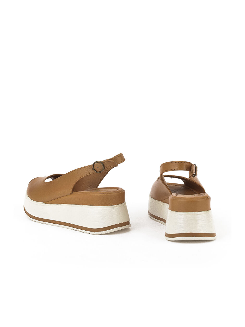 Kahverengi Kadın Hakiki Deri Topuklu Sandalet 151992Z50000 Taba-2