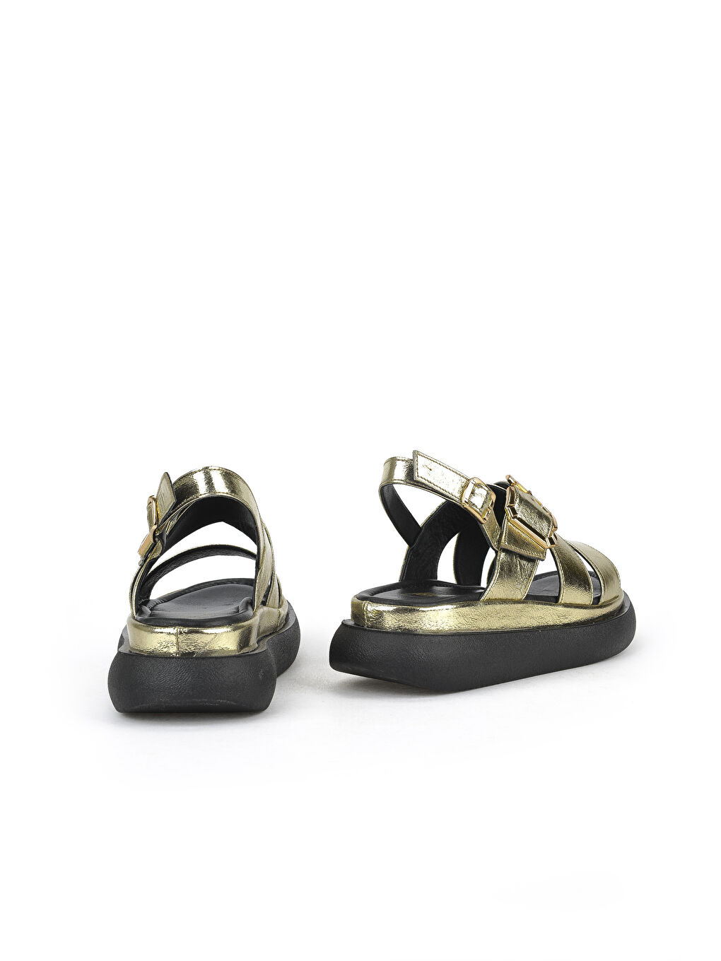 Sarı Kadın Hakiki Deri Topuklu Sandalet 151992Z302 Altın-2