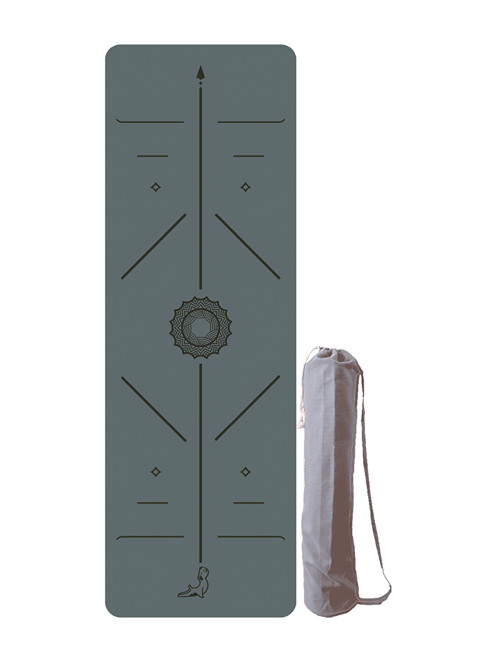 Focus Serisi Gri 4.1 mm Doğal Kauçuk Kaydırmaz Yoga Matı-1