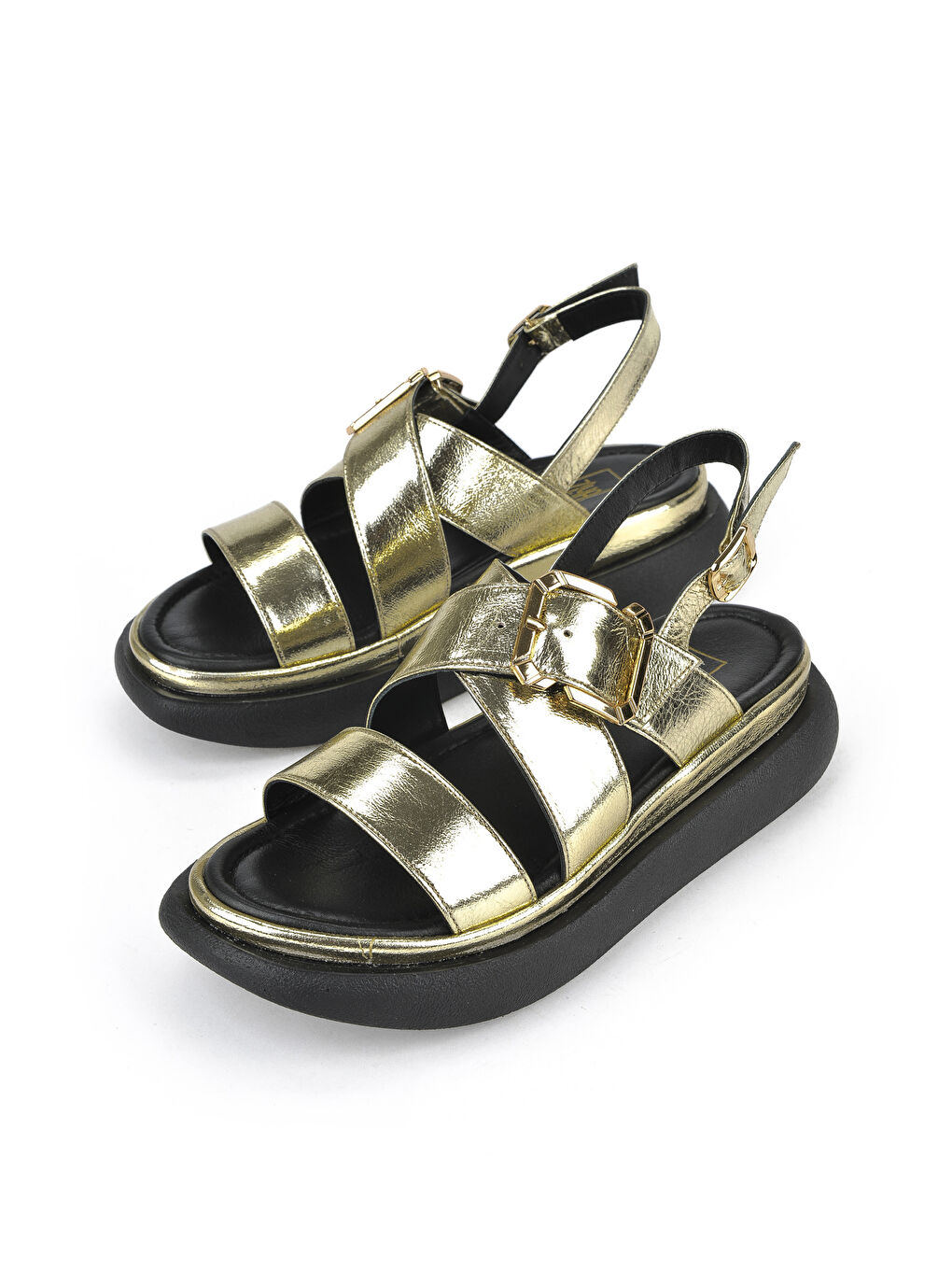 Sarı Kadın Hakiki Deri Topuklu Sandalet 151992Z302 Altın-4