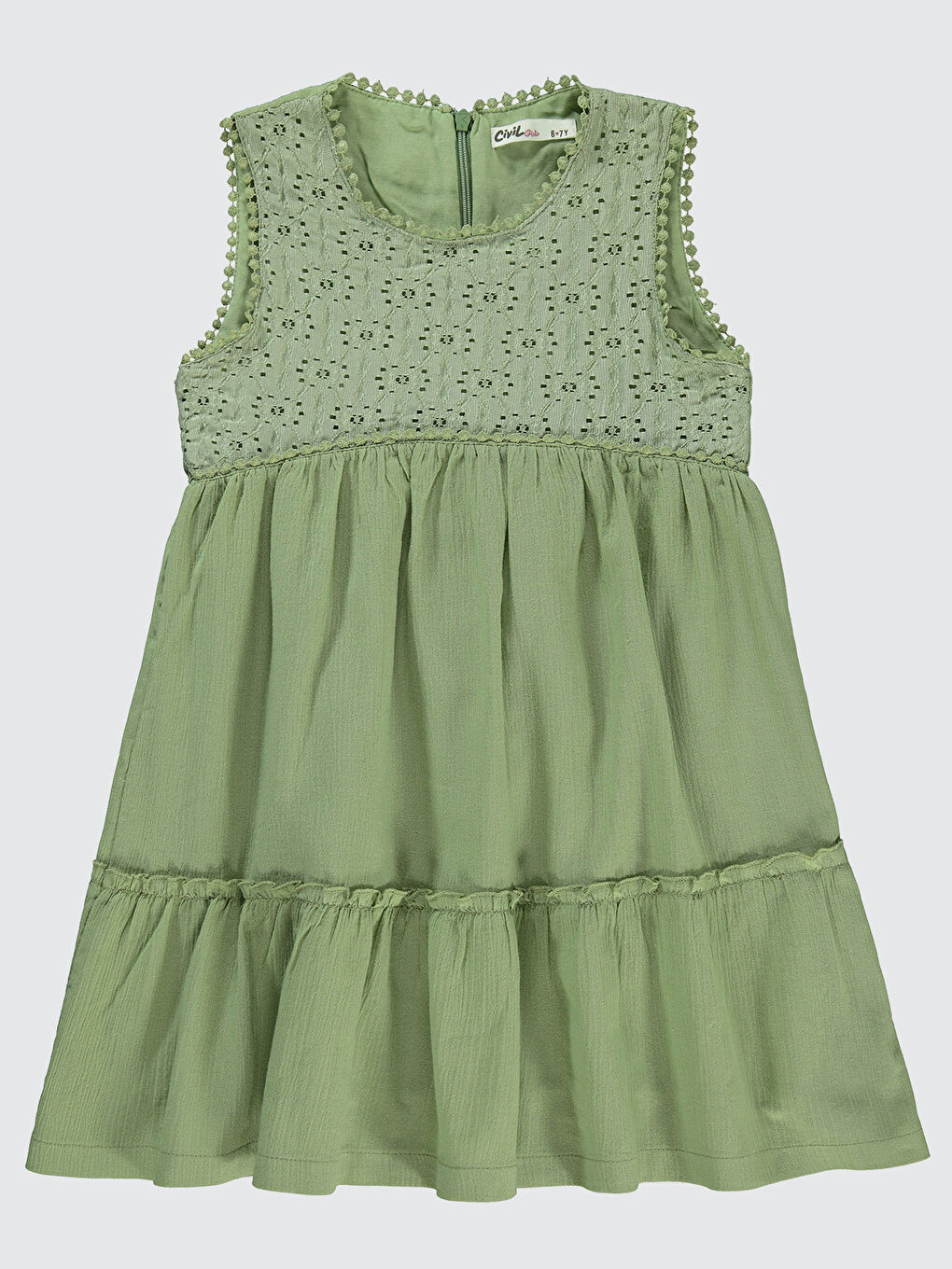Girls Kız Çocuk Elbise 6-9 Yaş Çağla Yeşili