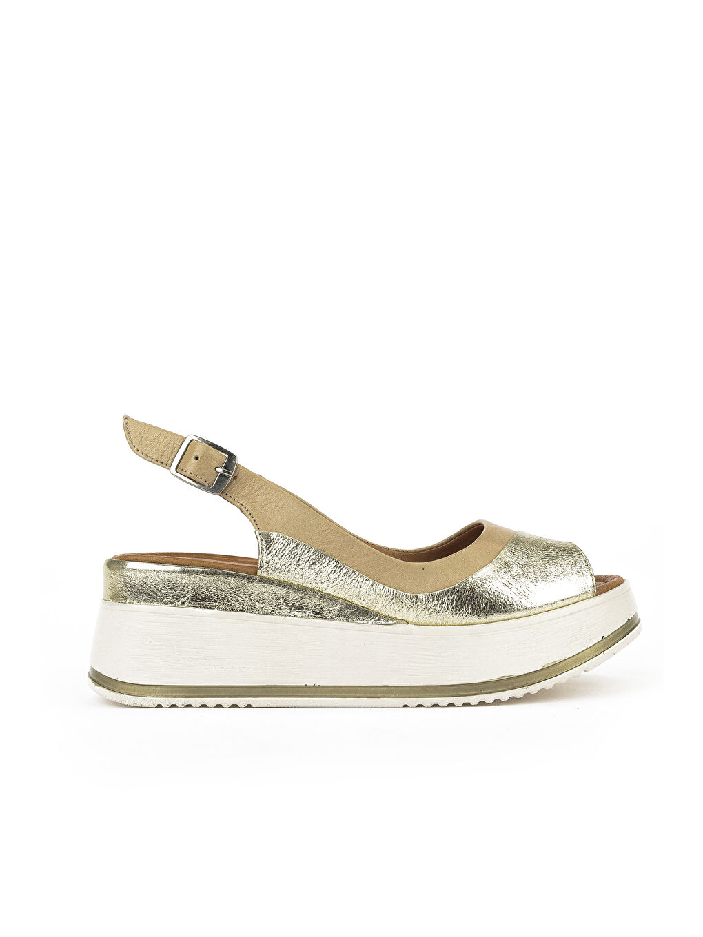 Kadın Hakiki Deri Dolgu Topuk Sandalet 151992Z50020 Bej