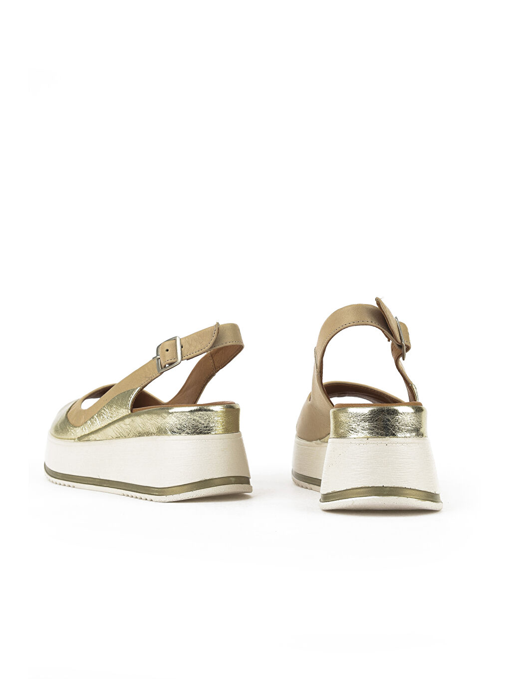 Kadın Hakiki Deri Dolgu Topuk Sandalet 151992Z50020 Bej-2