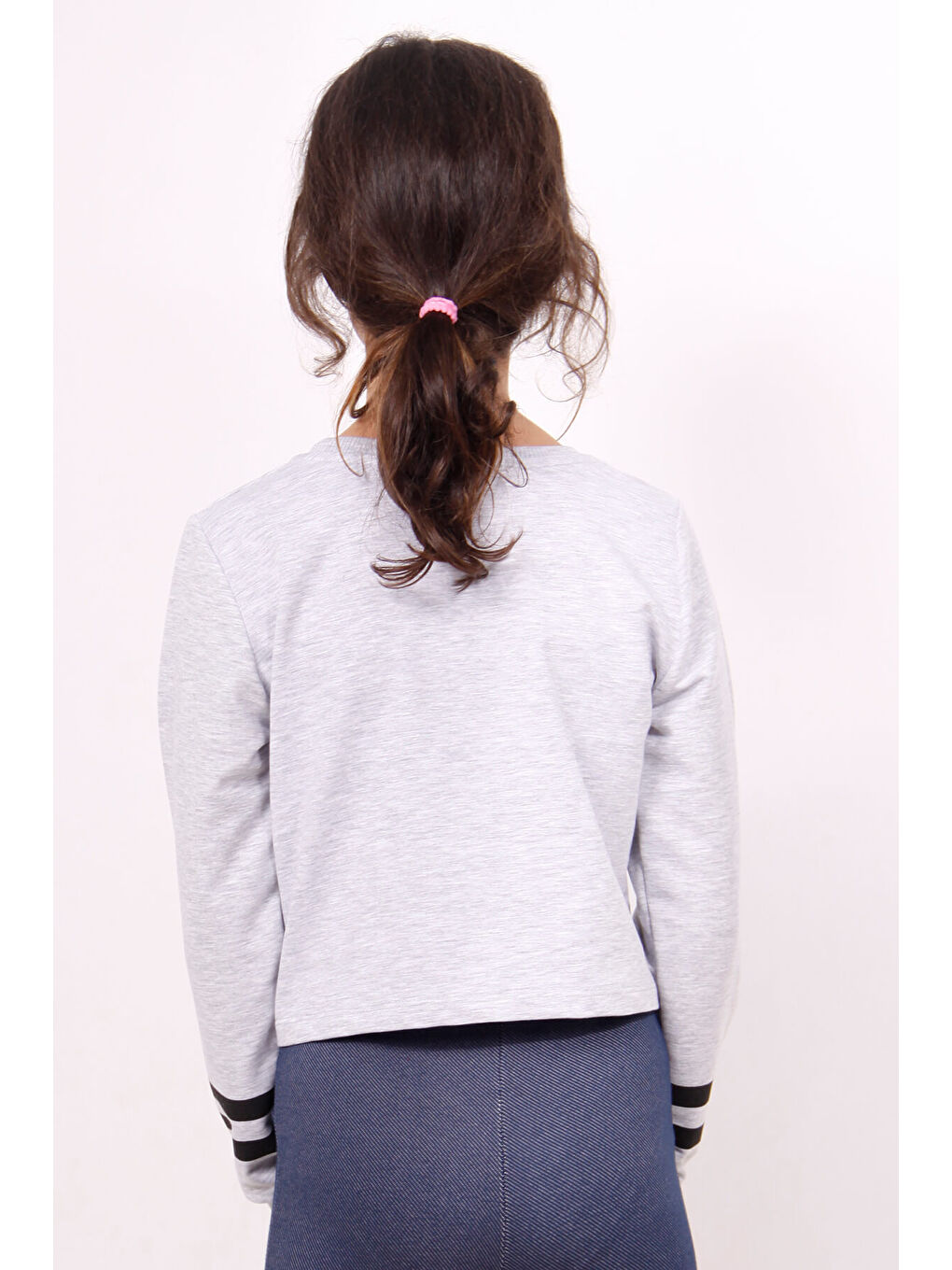 Gri Kız Çocuk Yıldızlı Dream Baskılı Sweatshirt-1