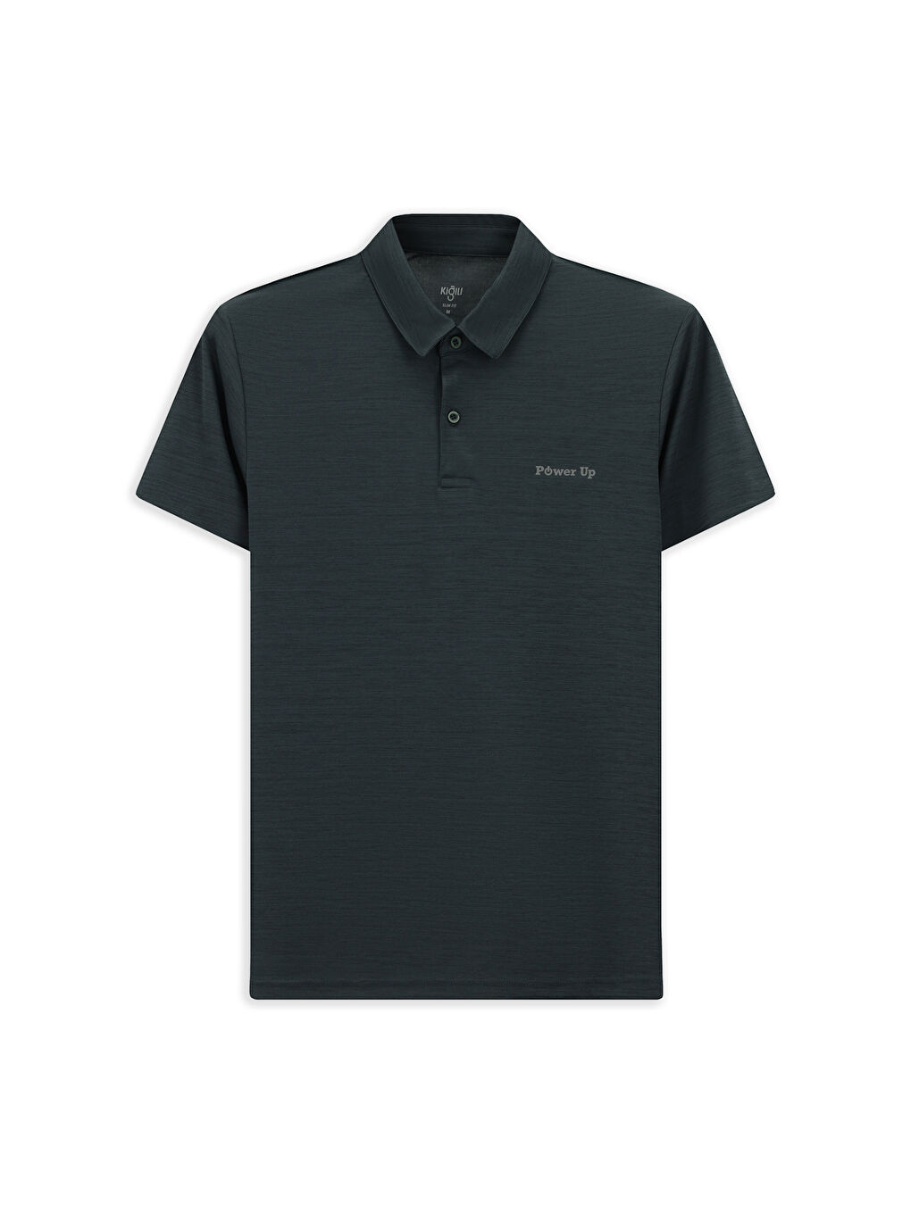 Antrasit Slim Fit Dar Kesim Düz Polo Yaka Tişört