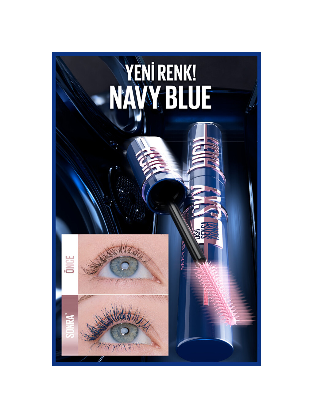 Sky High Navy Blue Mavi Maskara - Kirpiklerde Limitsiz Uzunluk Ve Hacim Etkisi-8