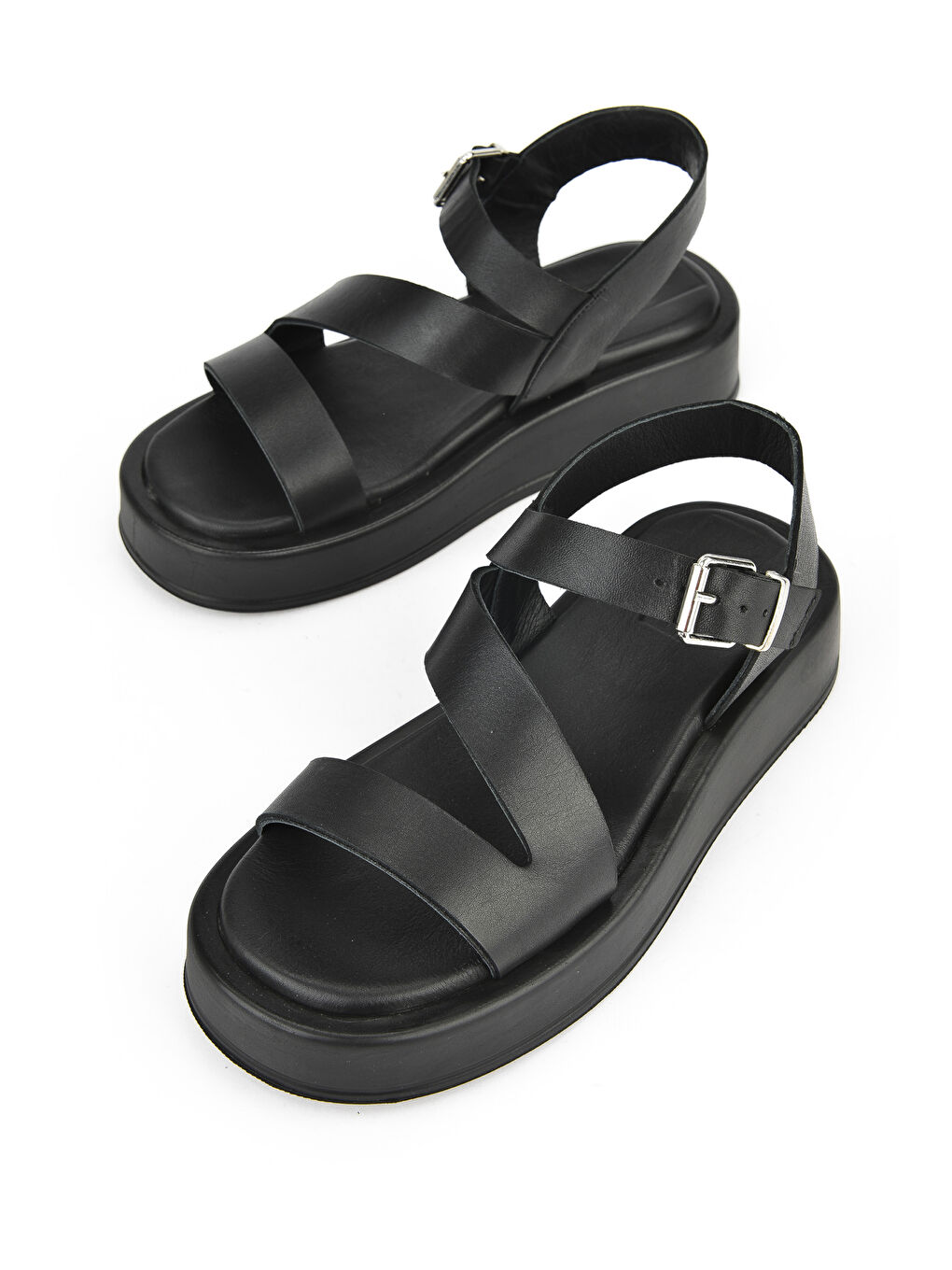 Hakiki Deri Kadın Sandalet 1511033Z442005 Siyah-4