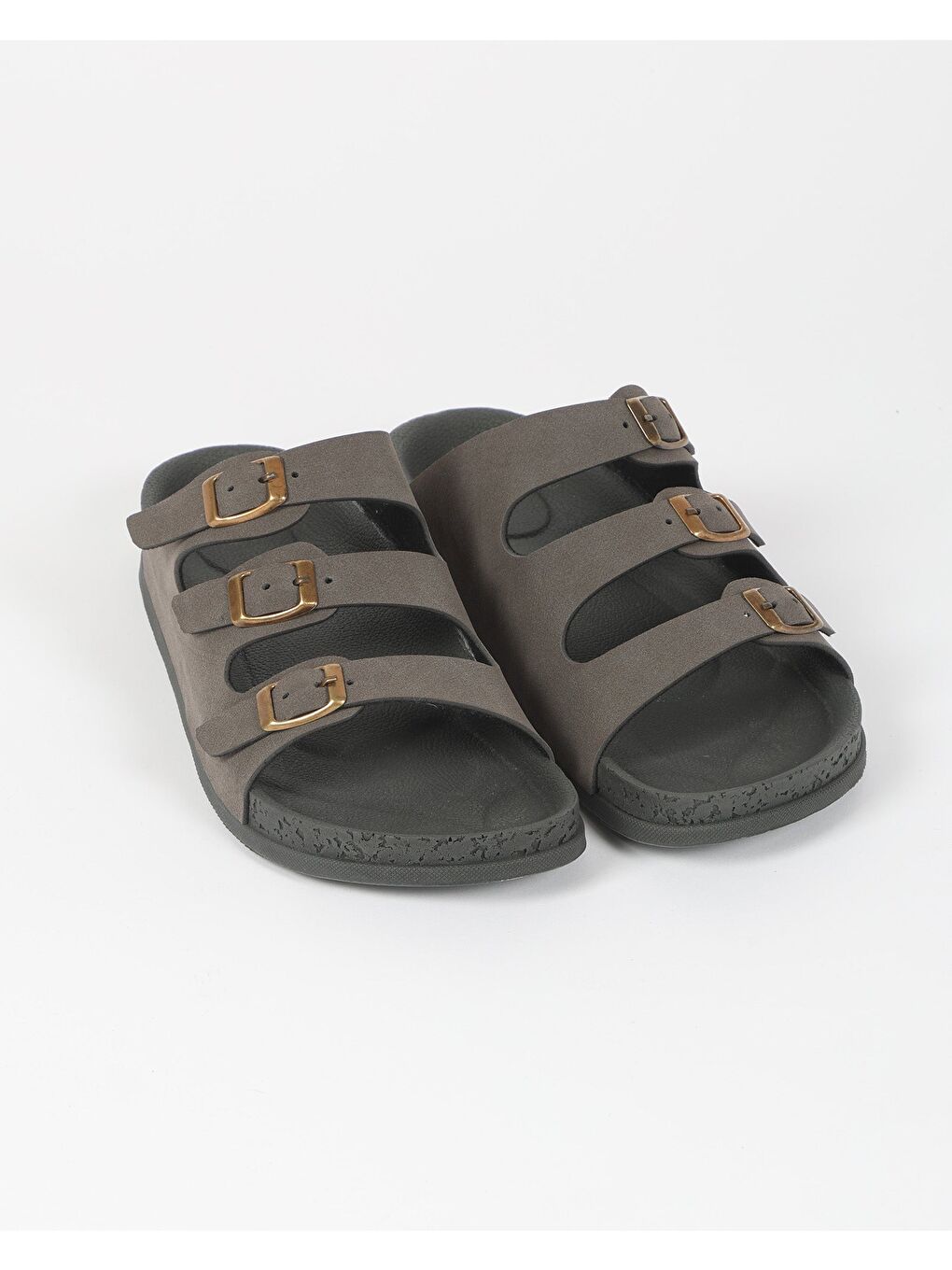 Antrasit Kadın Yazlık Triple Tokalı Terlik - LUXOR-3