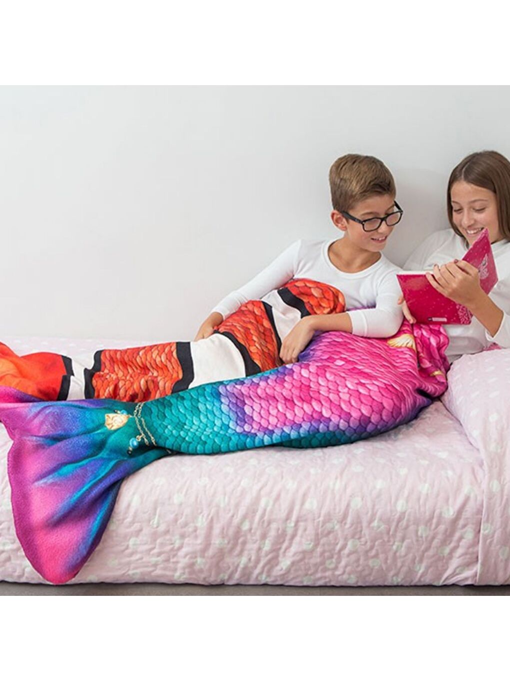 Karışık Deniz Kızı Kostümlü TV Battaniyesi Rainbow-3