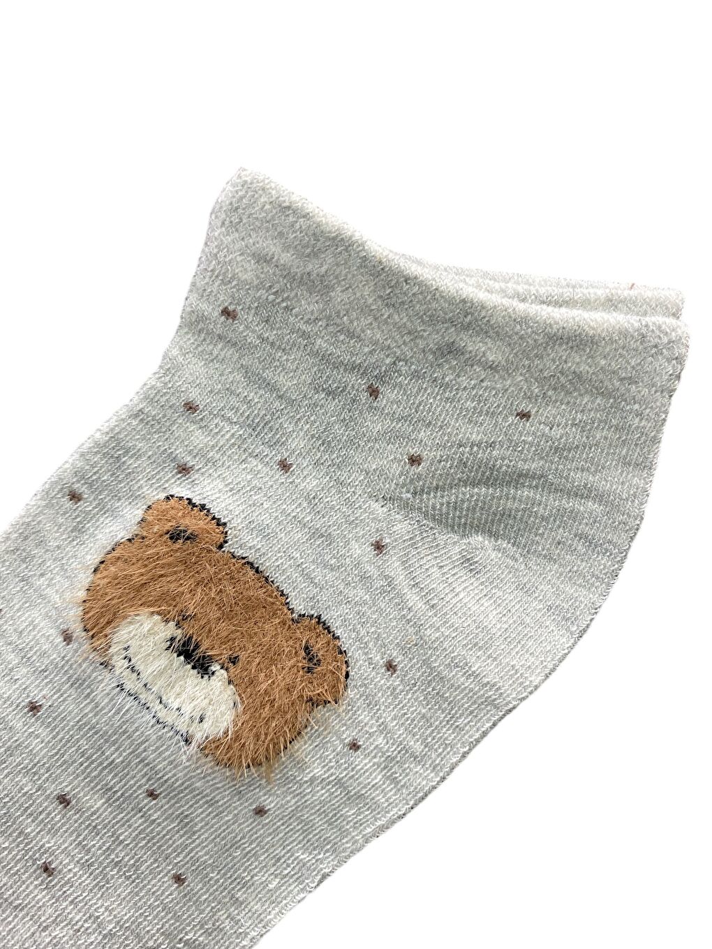 Ekru 6'lı Kadın Desenli Yumoş Kaliteli Patik Çorap-2