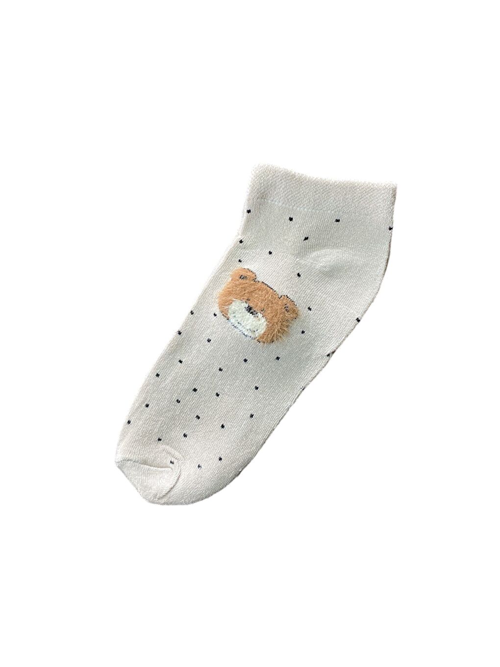 Ekru 6'lı Kadın Desenli Yumoş Kaliteli Patik Çorap-3