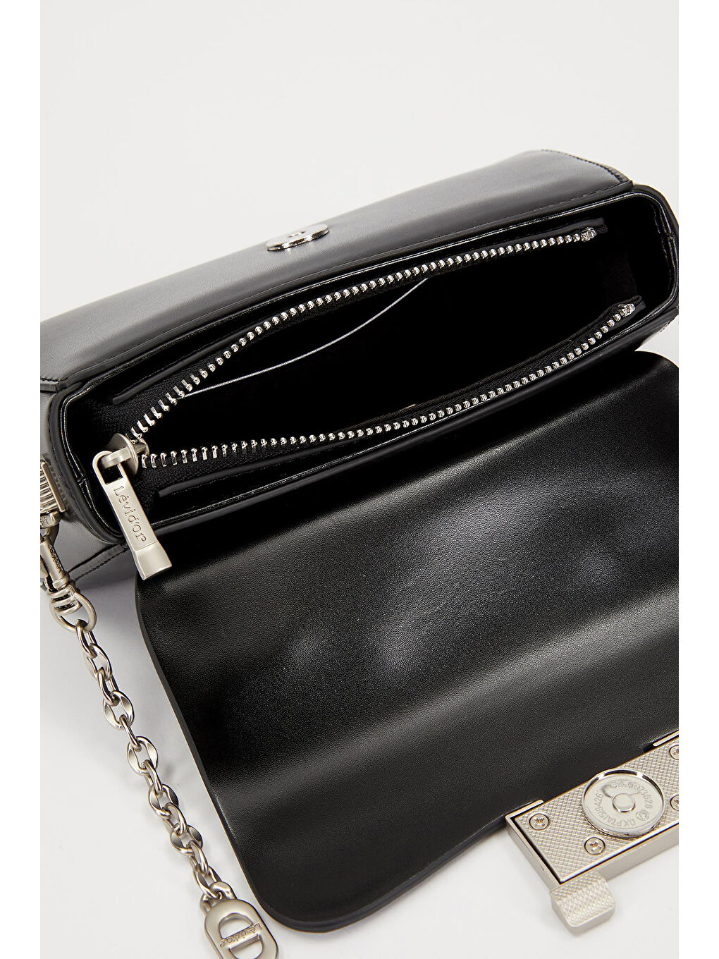 Küçük Boy Sert Deri Çanta 930238 Siyah-2