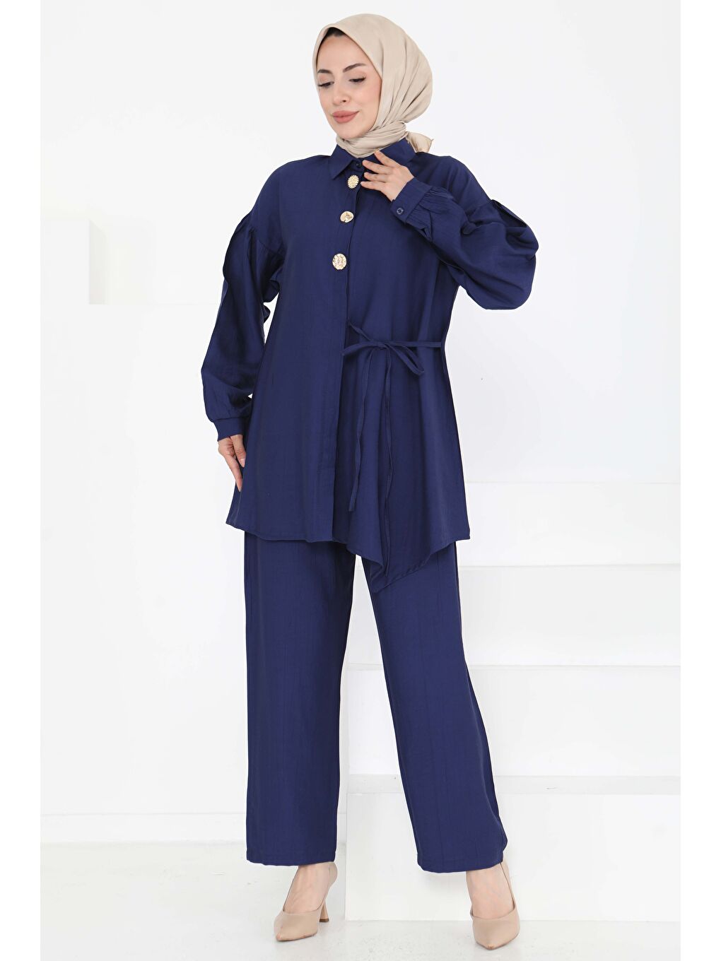 İndigo Belden Bağlamalı İkili Takım Indigo - 27180-1
