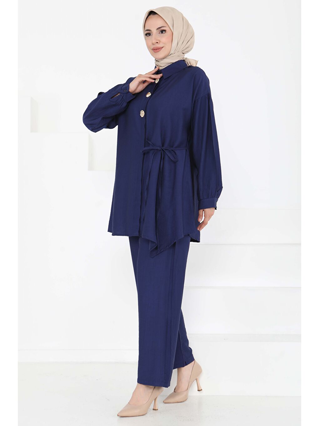 İndigo Belden Bağlamalı İkili Takım Indigo - 27180-2