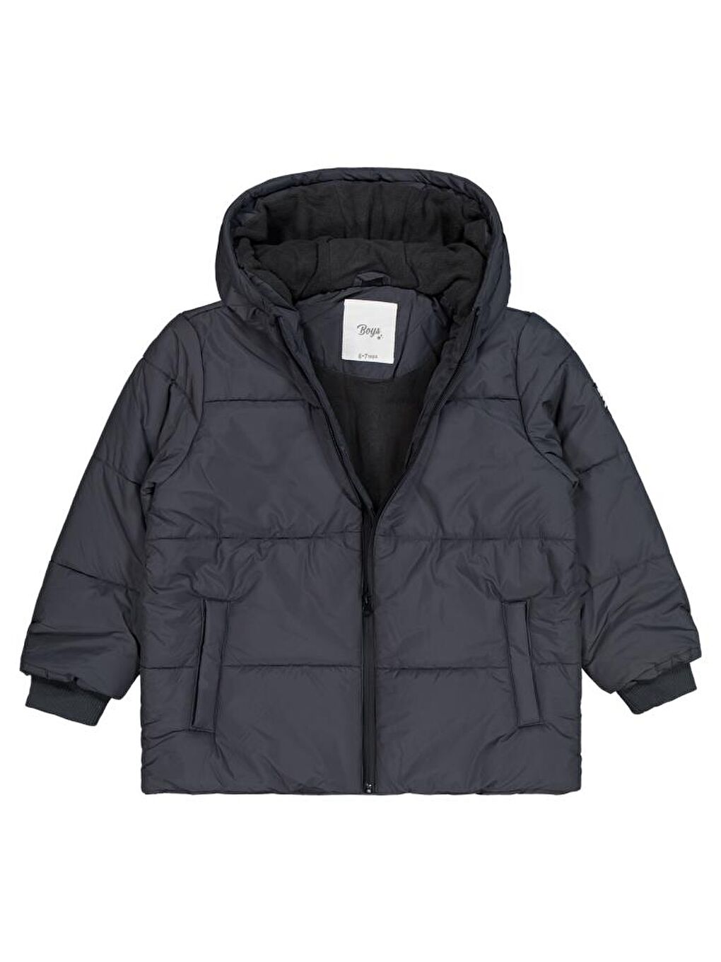 Antrasit Boys Kapüşonlu Şişme 6-9 Yaş Mont-7