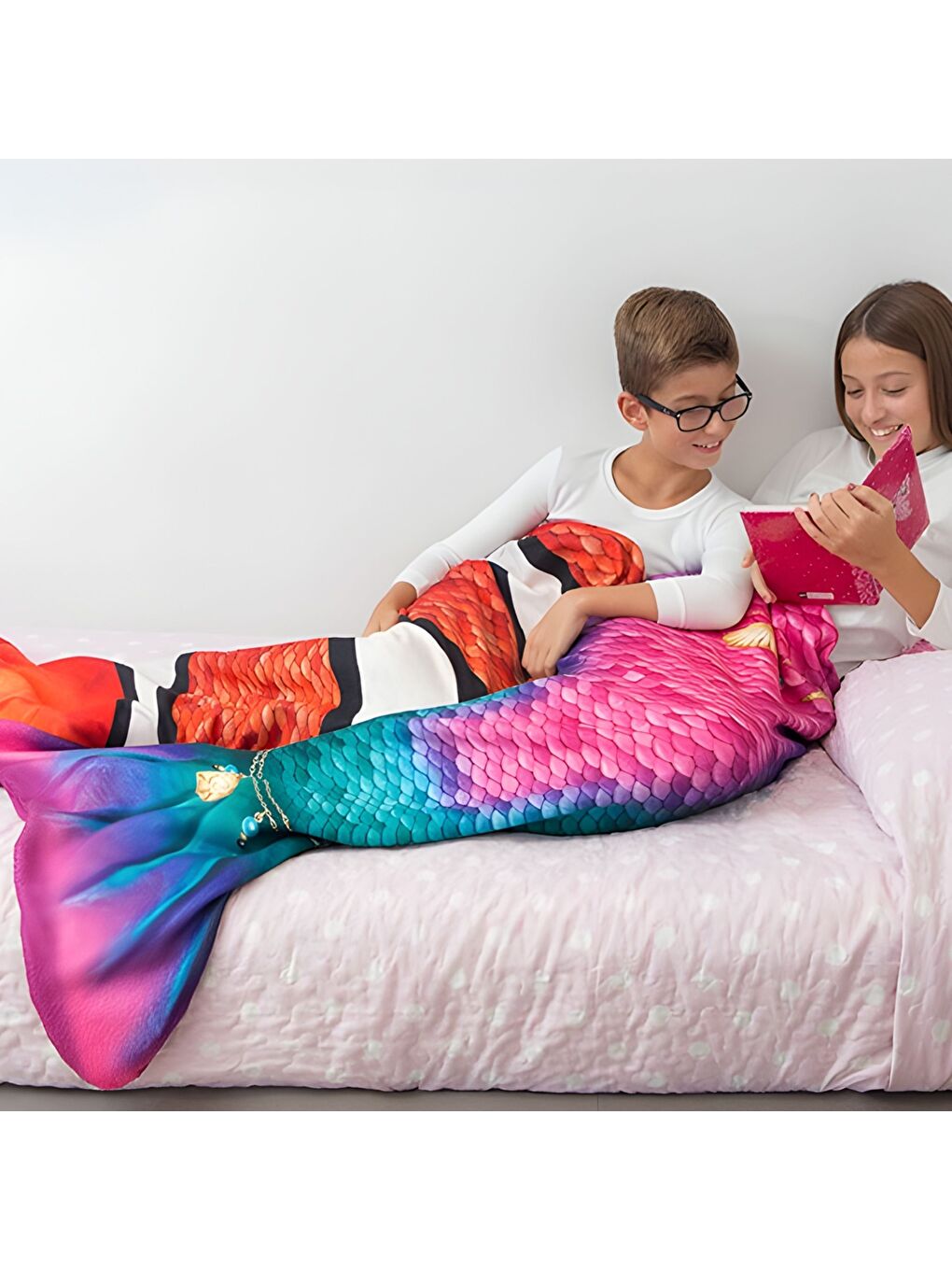 Karışık Deniz Kızı Kostümlü TV Battaniyesi Star-3