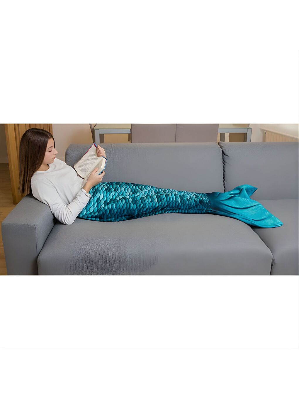 Turkuaz Deniz Kızı Kostümlü TV Battaniyesi Turquoise-1