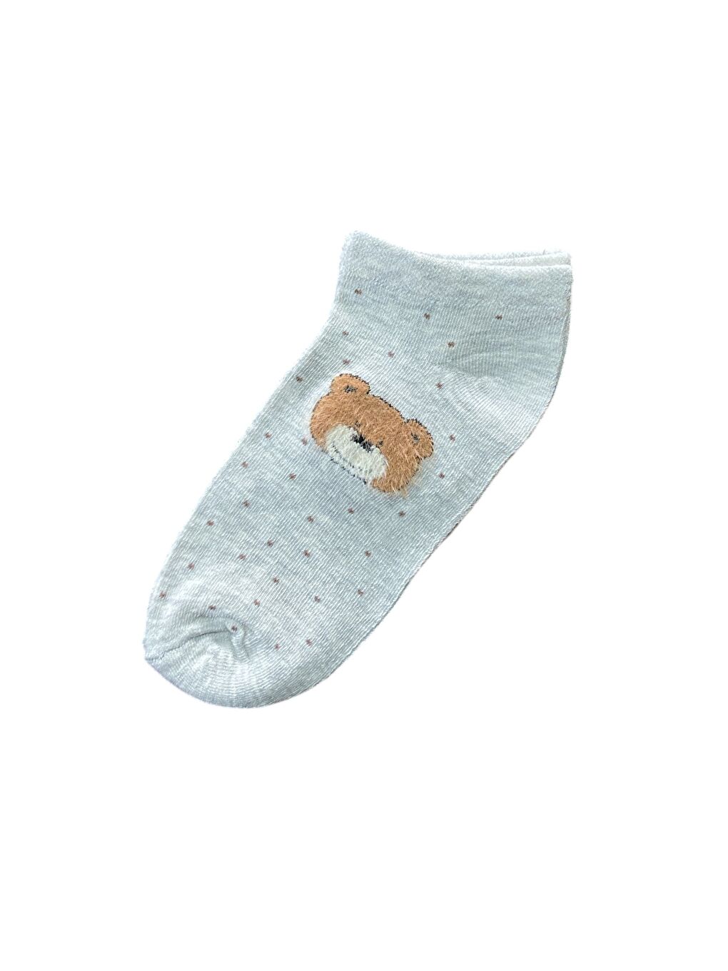 Gri 12'li Kadın Desenli Yumoş Kaliteli Patik Çorap-1