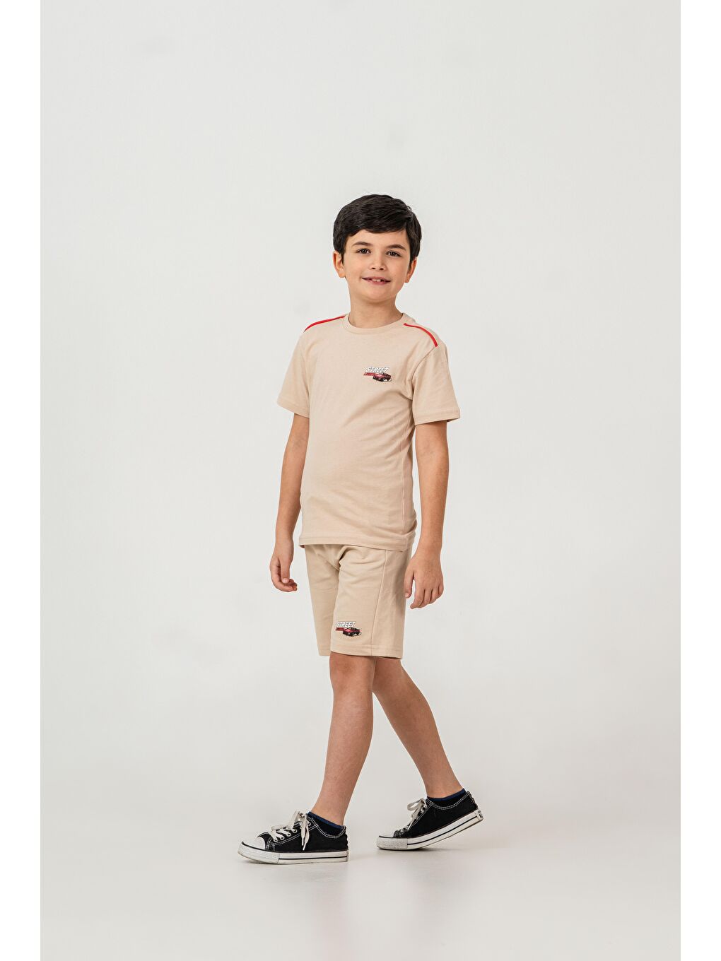 Bej Street Legend Baskılı Erkek Çocuk Şort - Tişört Takımı-2