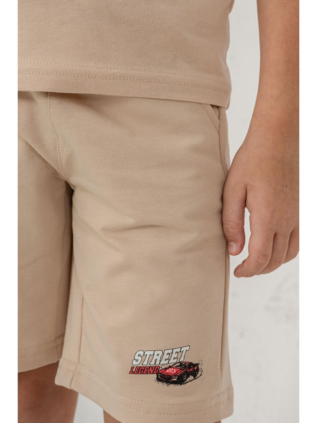 Bej Street Legend Baskılı Erkek Çocuk Şort - Tişört Takımı-3