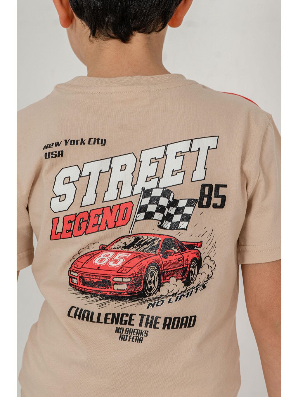 Bej Street Legend Baskılı Erkek Çocuk Şort - Tişört Takımı-5