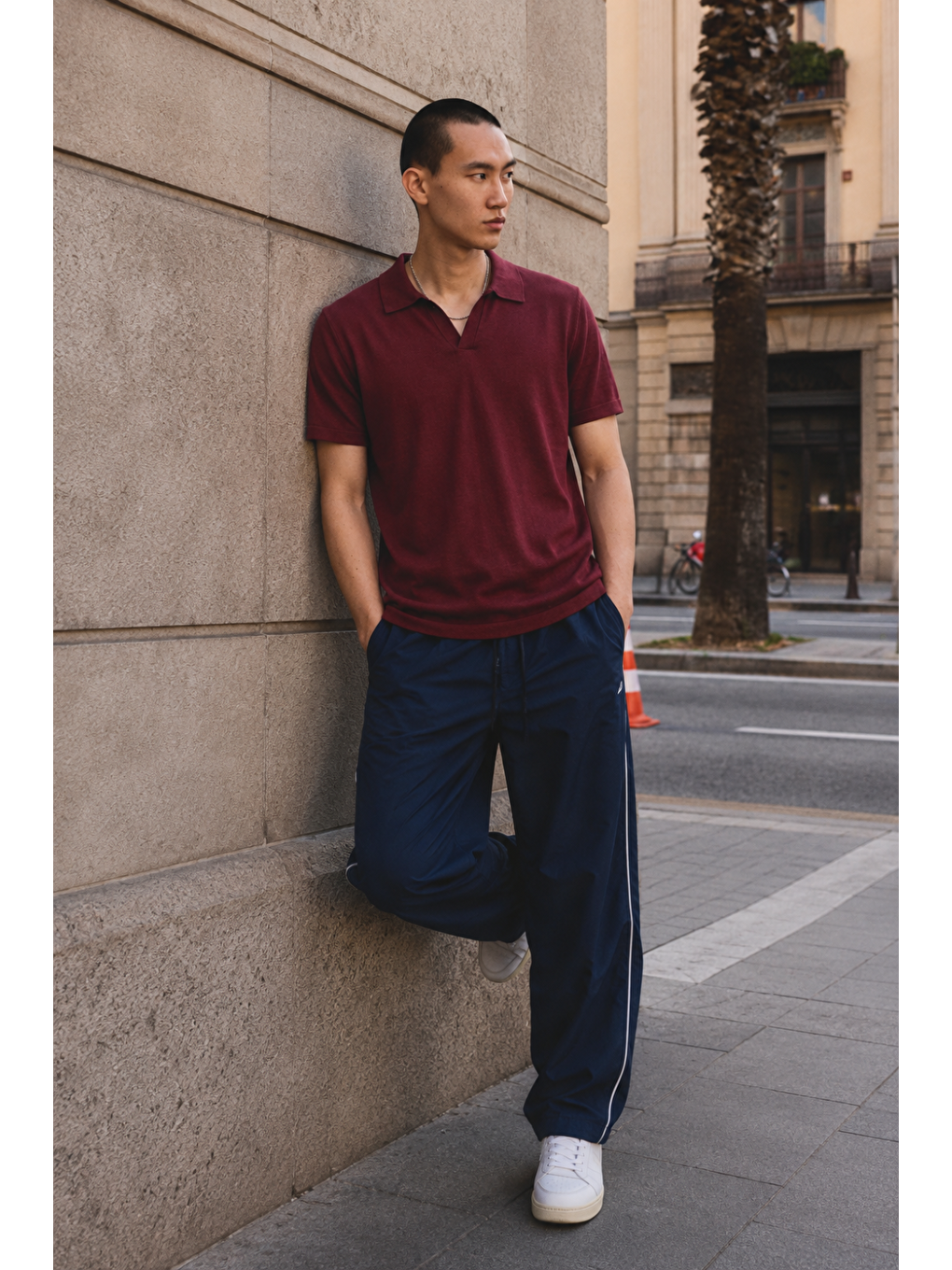 Erkek Polo Yaka Kısa Kollu Yazlık Bordo Tişört-1