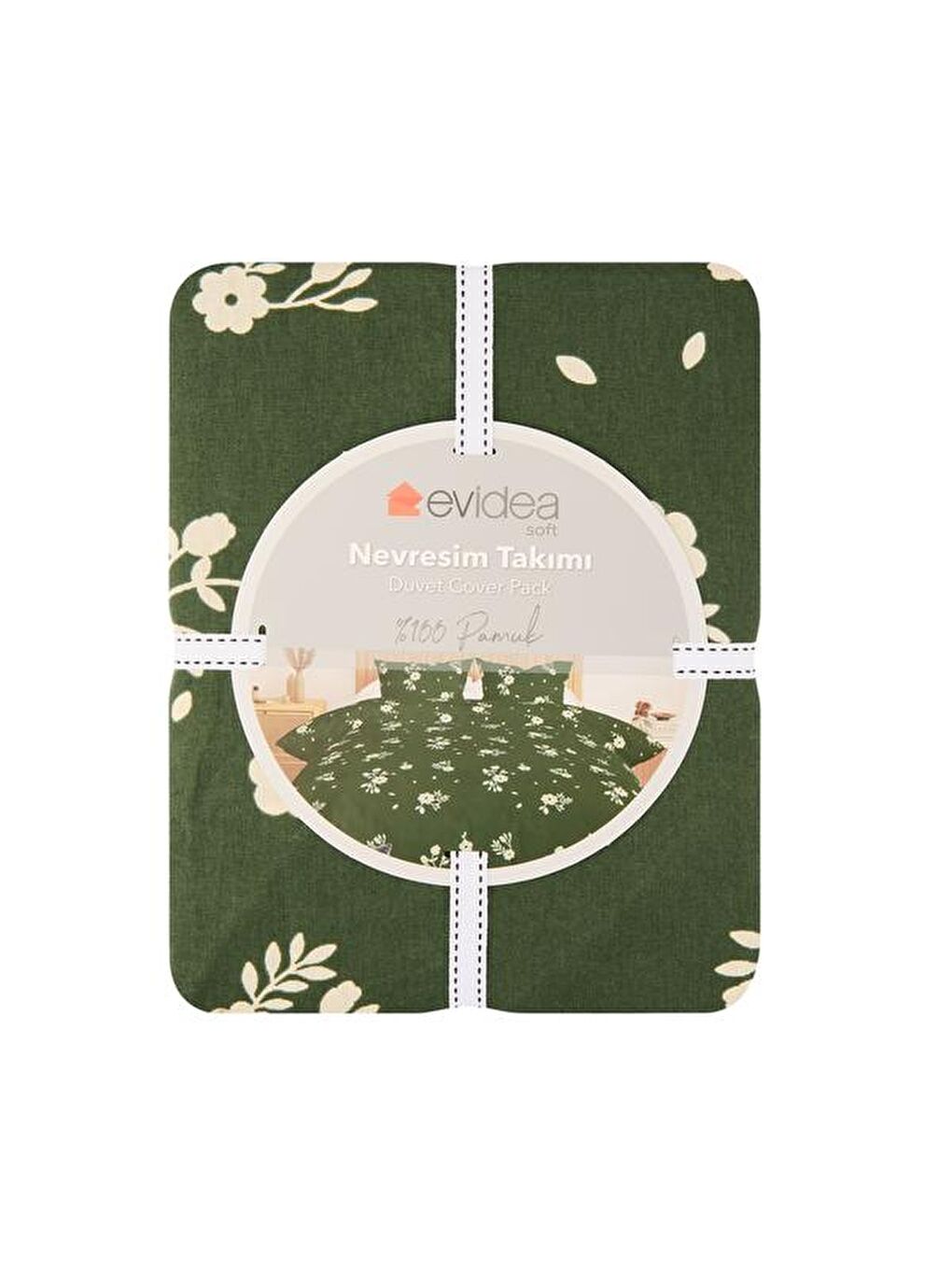 Soft Como Çift Kişilik Nevresim Takımı - Yeşil-1