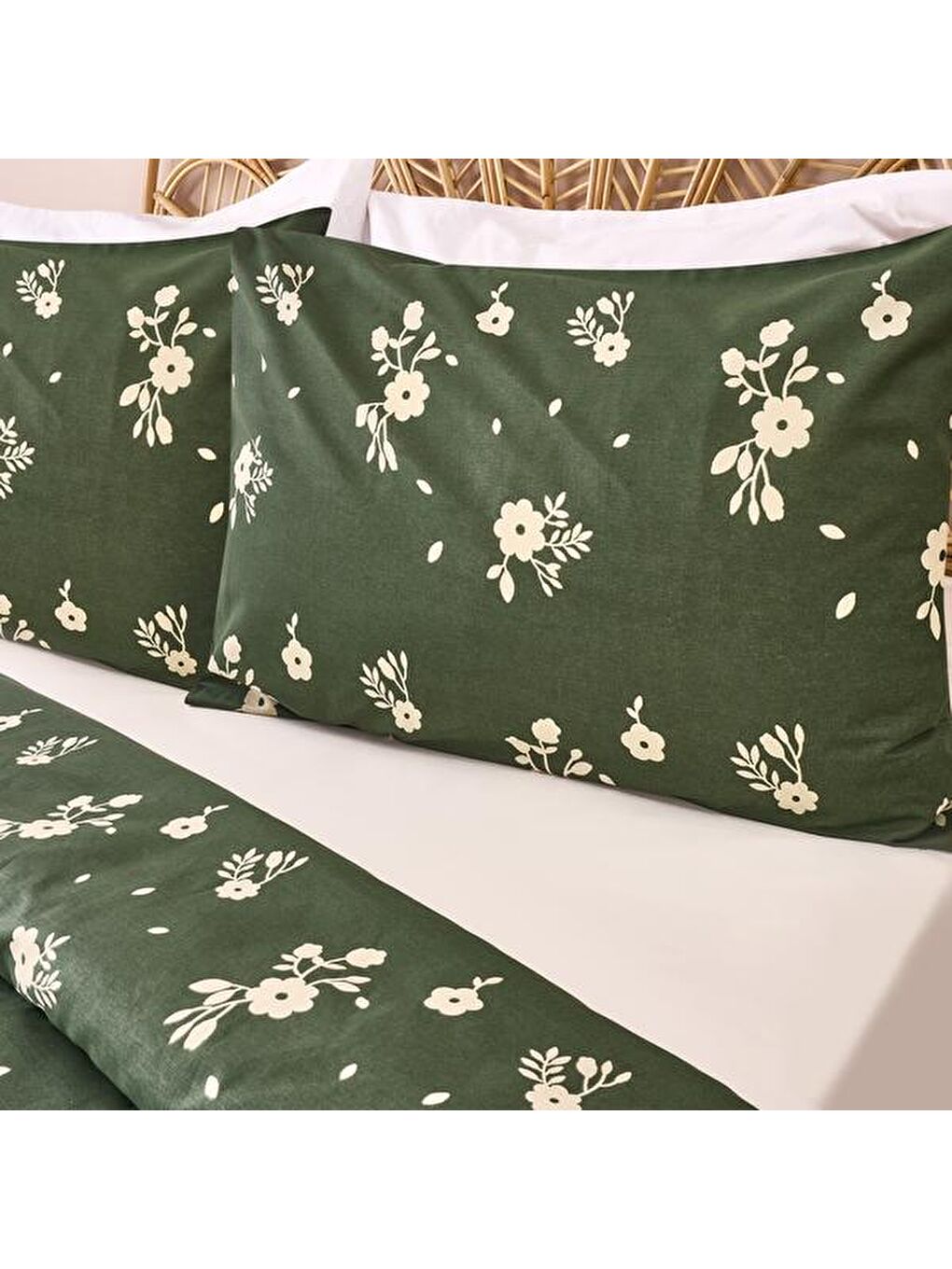 Soft Como Çift Kişilik Nevresim Takımı - Yeşil-5
